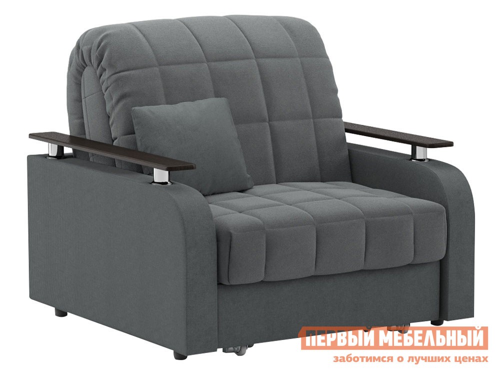 Кресло-кровать  Франческо Серый, велюр, Пенополиуретан, С ящиком