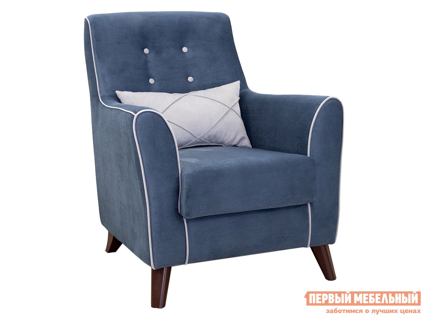 Кресло  Френсис Деним / Серый, велюр