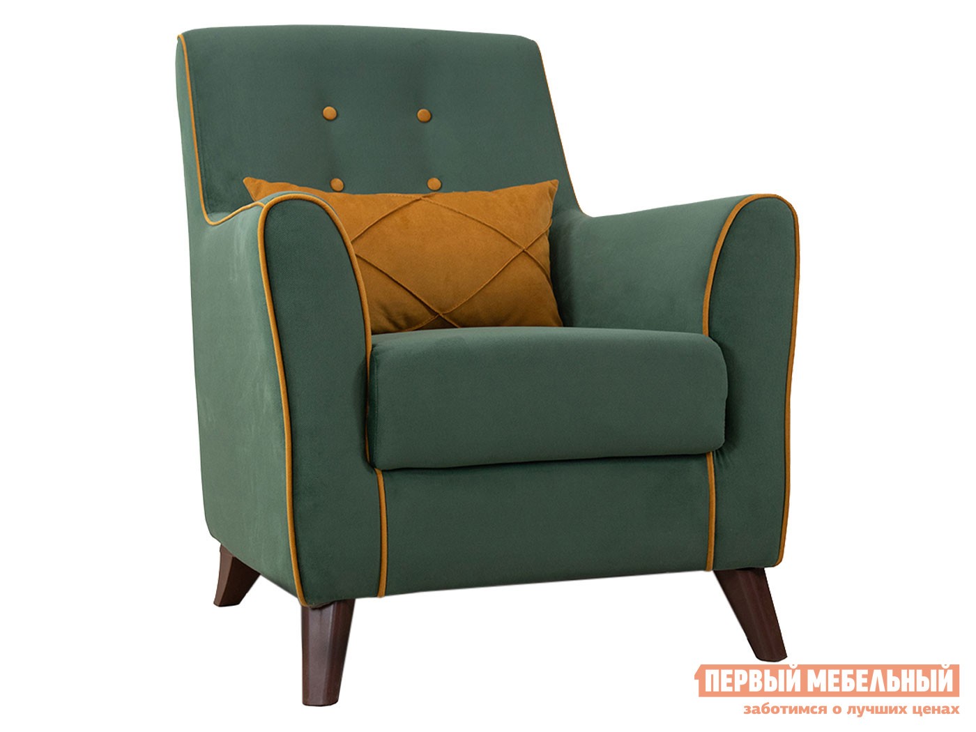 Кресло  Френсис Лиственный / Желтый, велюр