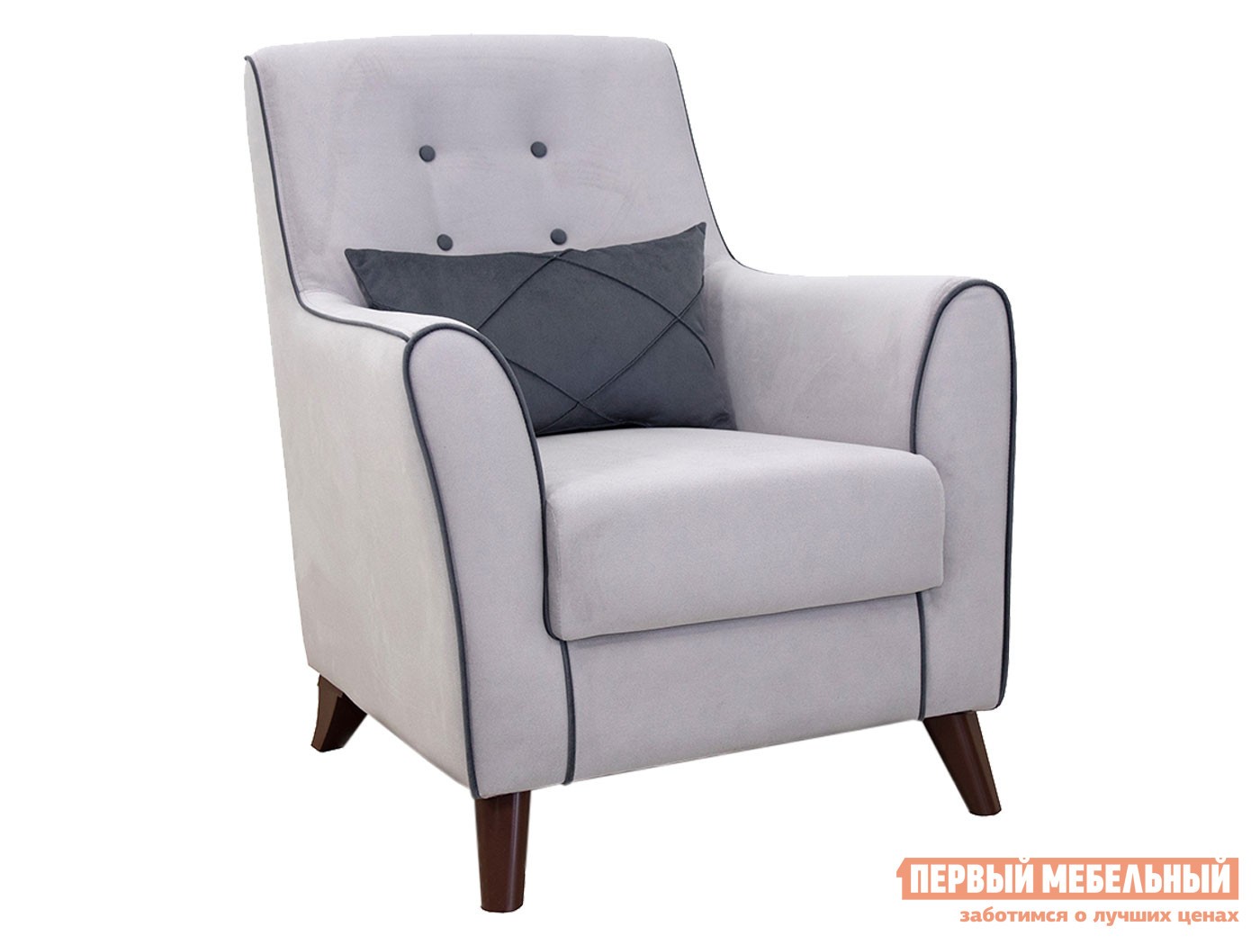 Кресло  Френсис Серебро / Графит, велюр