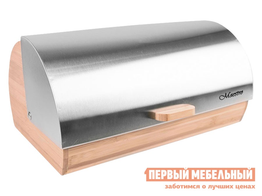 Хлебница  MR-1673S Светлое дерево / Нержавеющая сталь