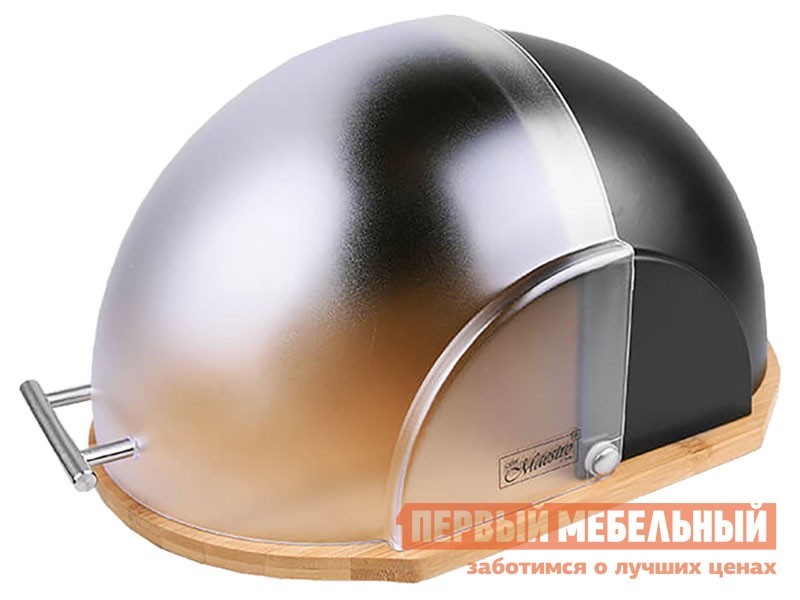 Хлебница  MR-1678 Черный, пластик / Прозрачный, пластик