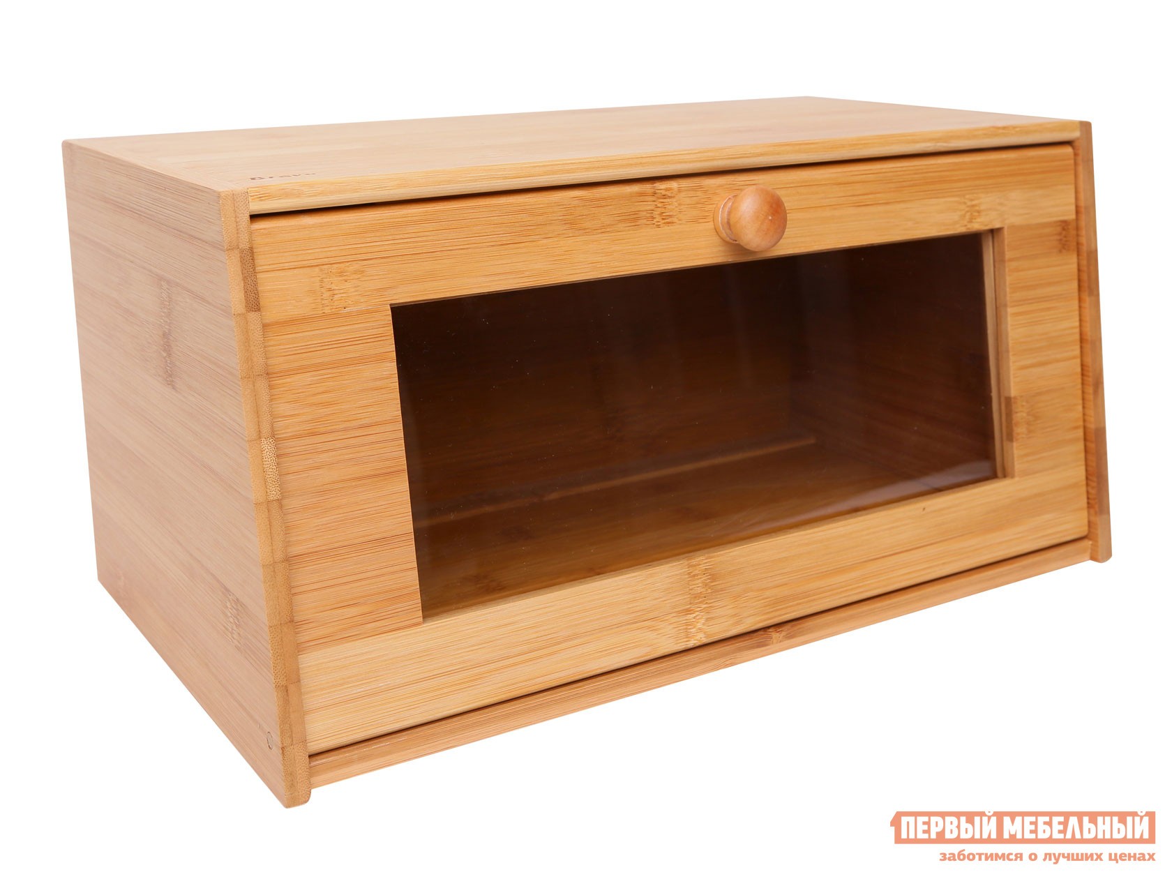 Хлебница  Хлебница с прозрач дверцей 38,5*22*19см, бамбук BRAVO Бамбук