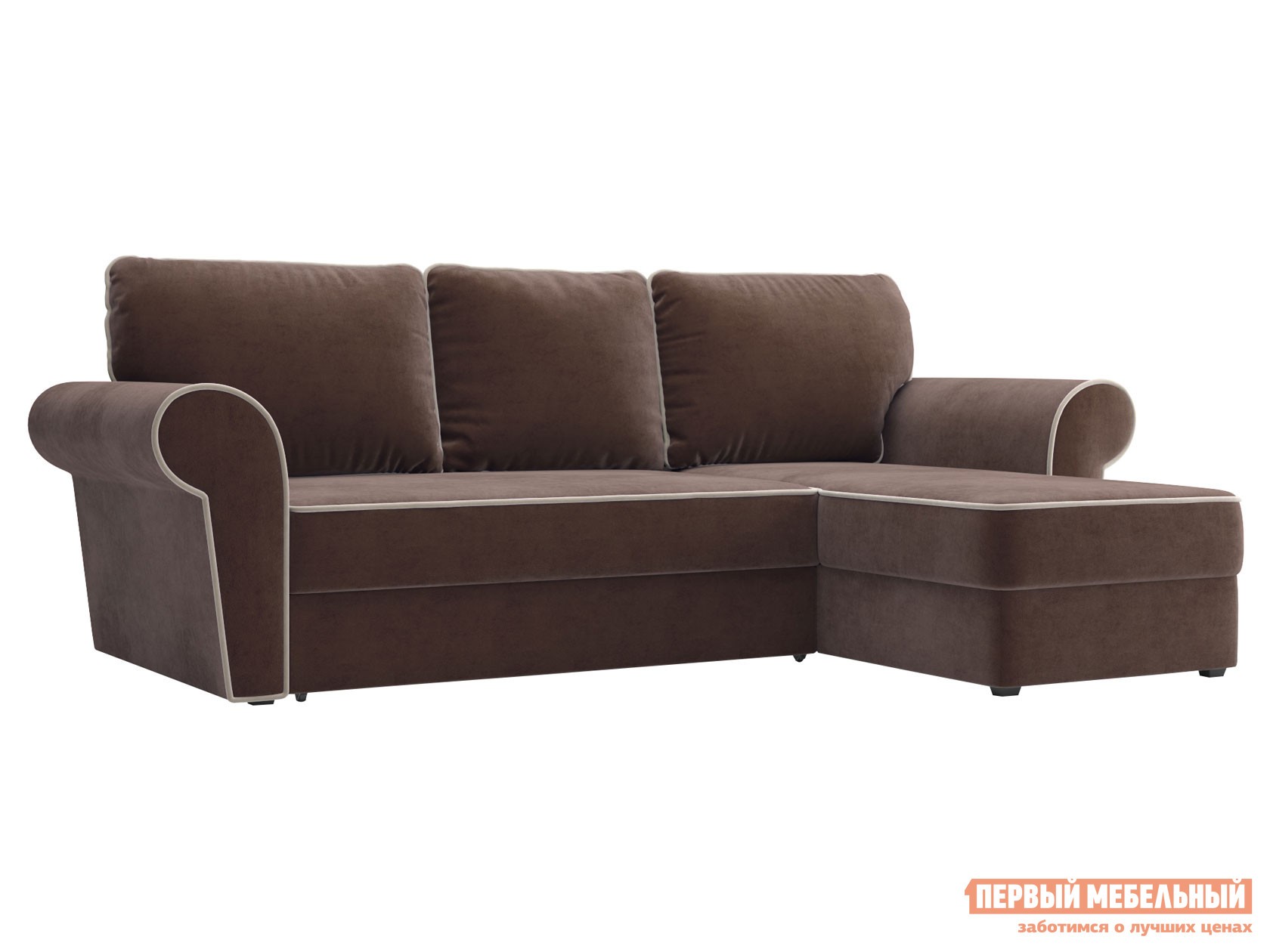 Угловой диван  Техас Коричневый, велюр