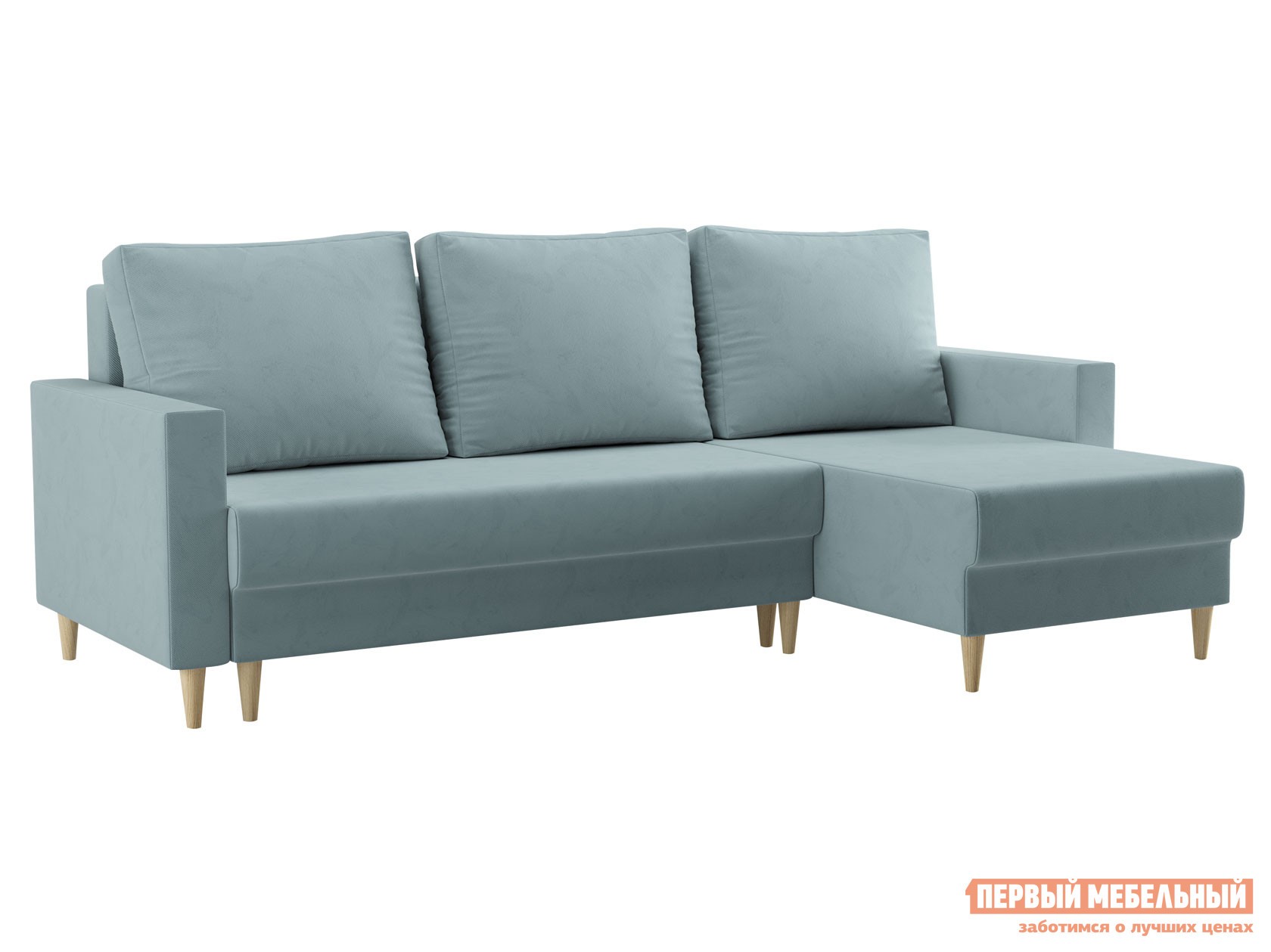 Угловой диван  Чарли Бирюзовый, велюр