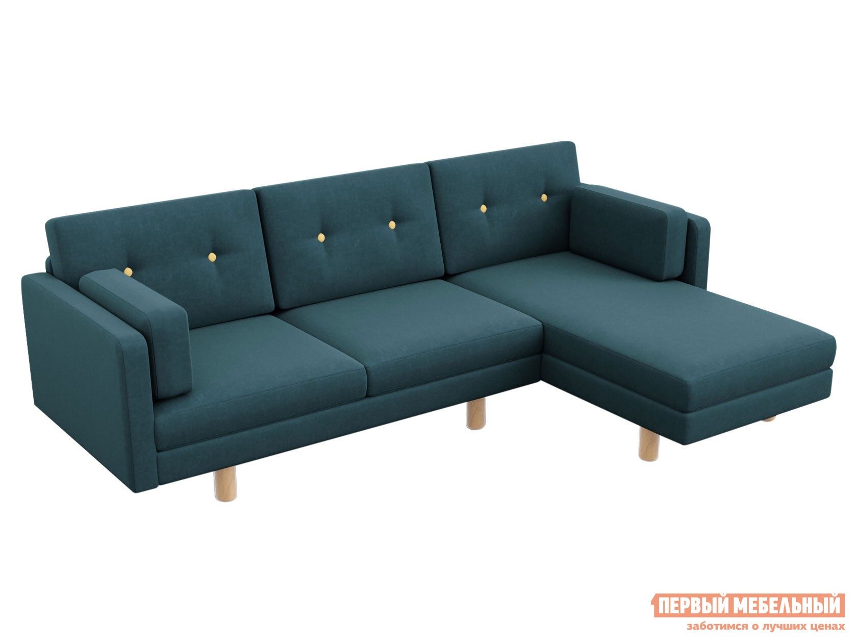 Угловой диван  Ингвар Океан, велюр, Правая