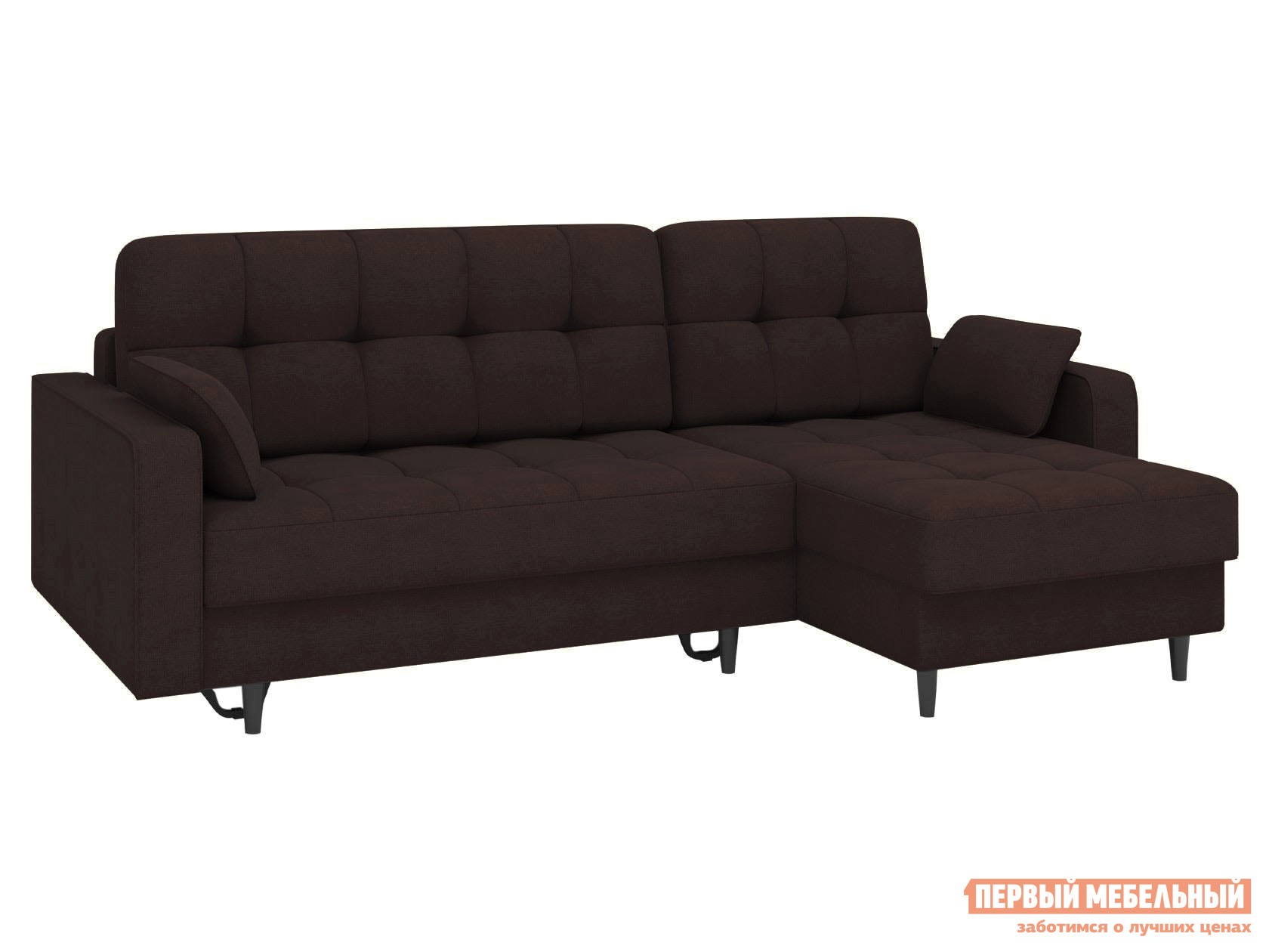 Угловой диван  Санфорд Шоколад, велюр