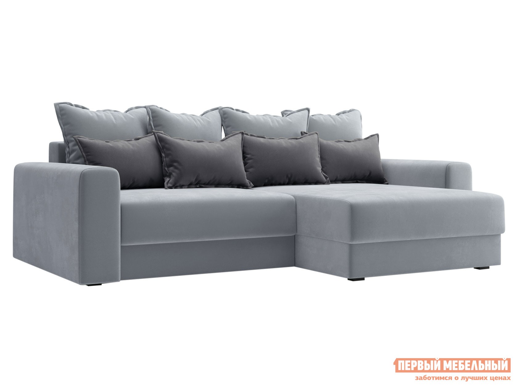 Угловой диван  Онтарио Серый, велюр