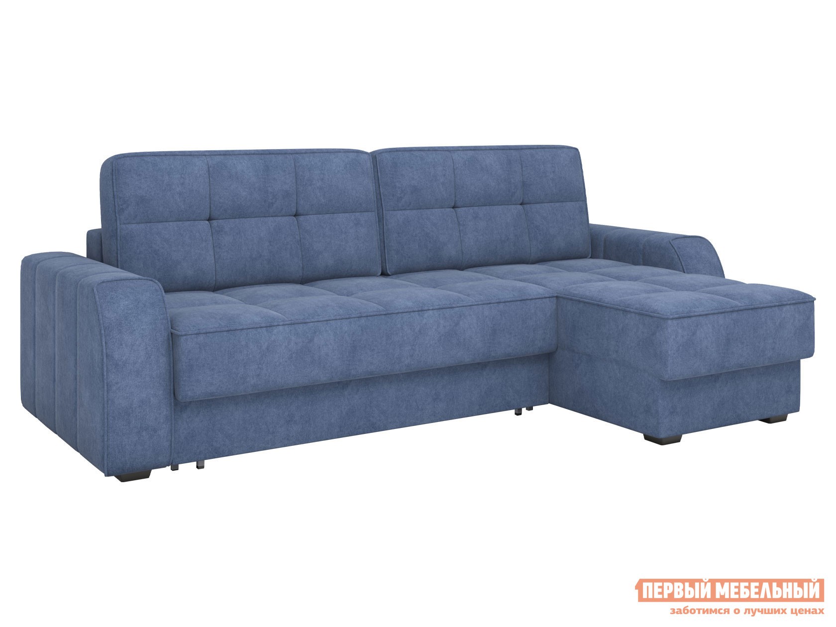 Угловой диван  Хаммер Синий, велюр