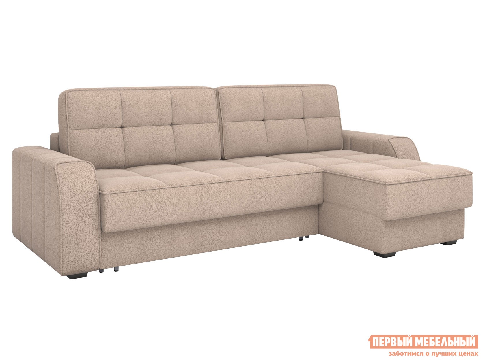 Угловой диван  Хаммер Бежевый, велюр