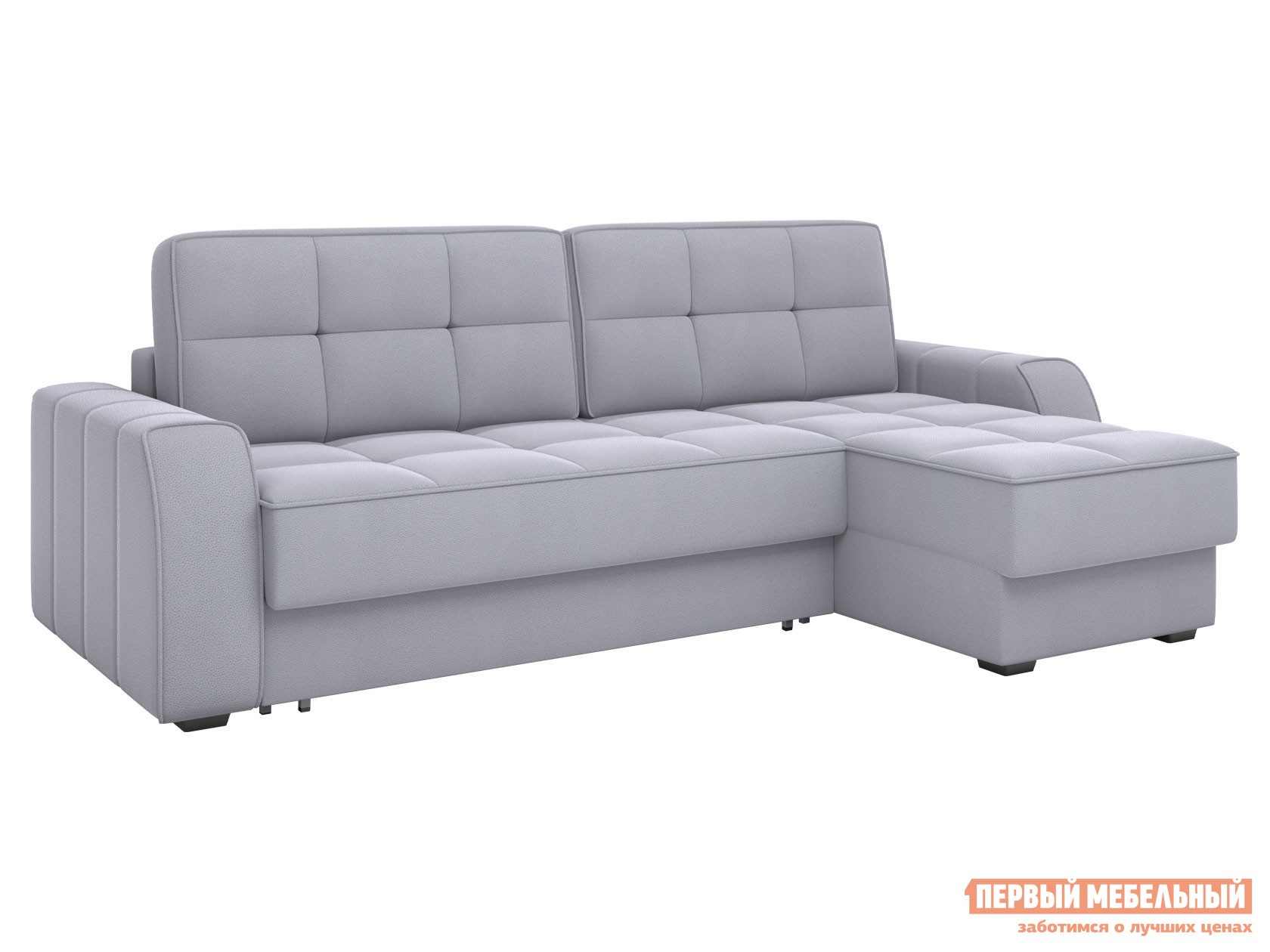 Угловой диван  Хаммер Серый, велюр