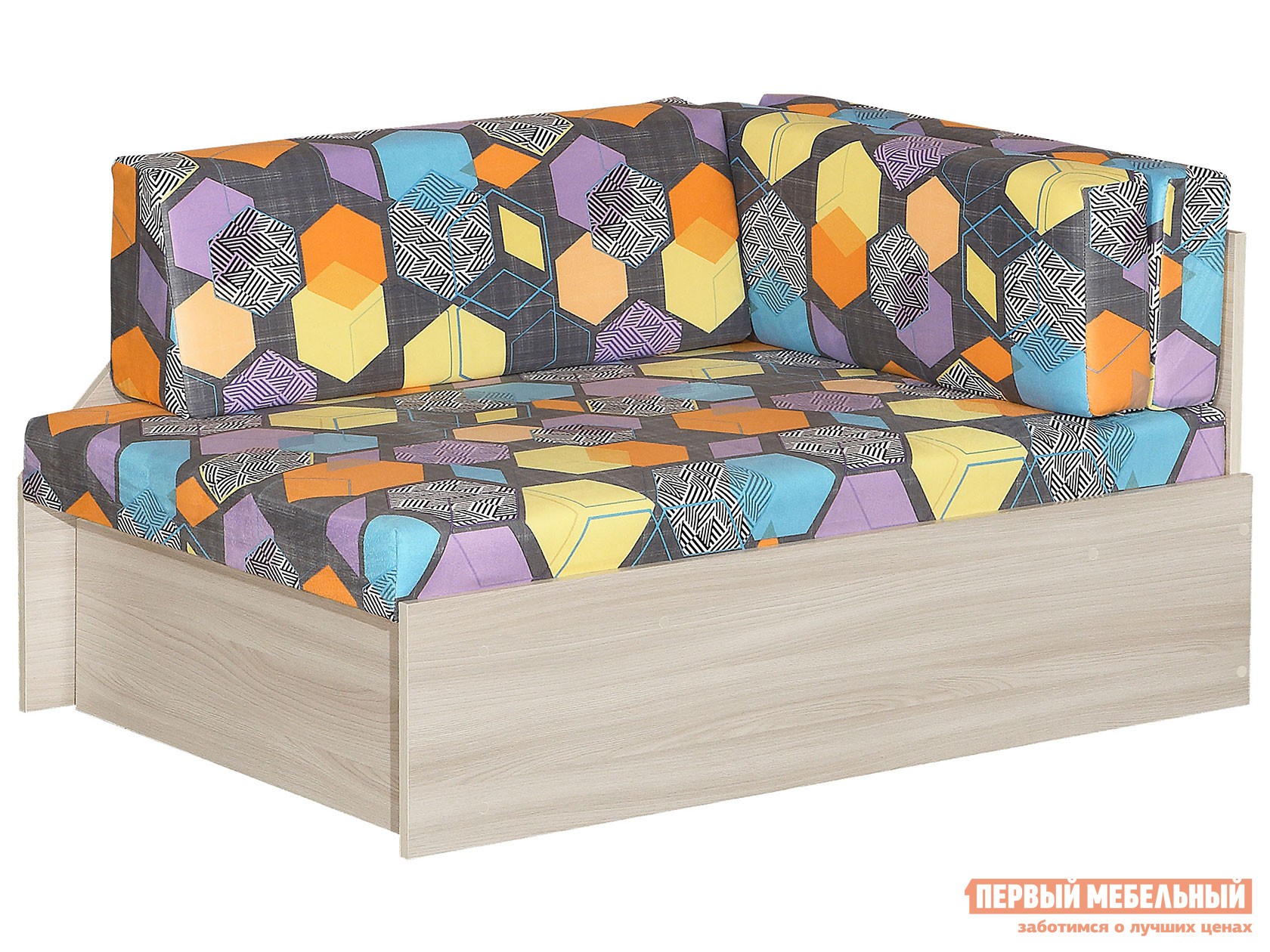Прямой диван  Дауни Геометрия мульти, микровелюр