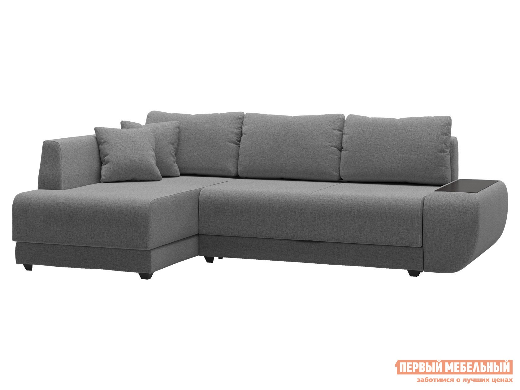 Угловой диван  Консул Серый, рогожка, Левая