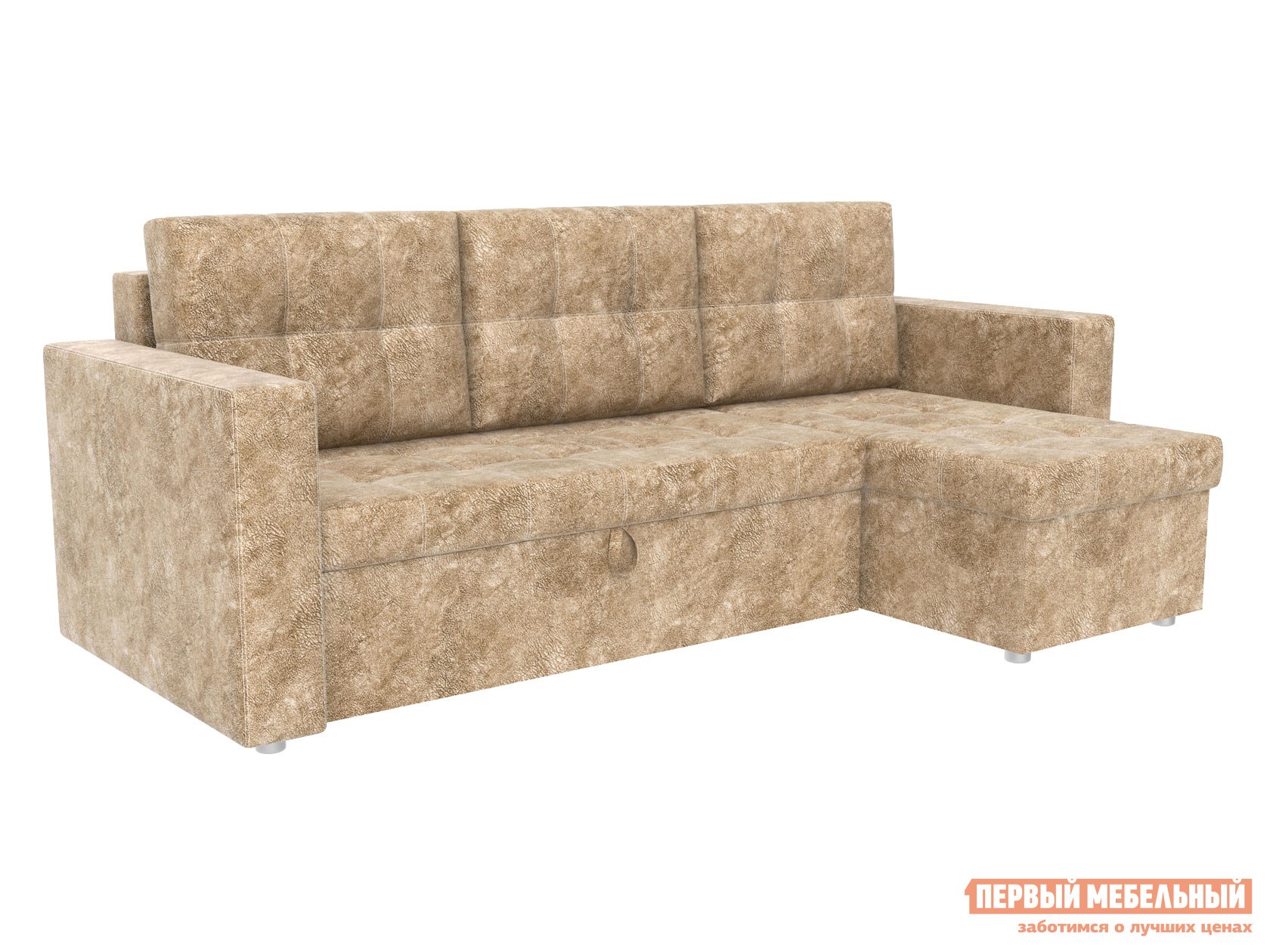 Угловой диван  Смарт Бежевый, велюр