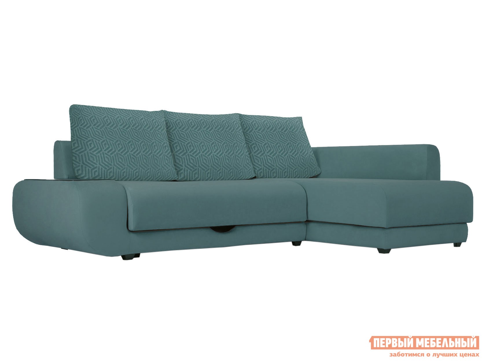 Угловой диван  Стингер Мелисса, велюр, С баром, Правая, Независимый пружинный блок