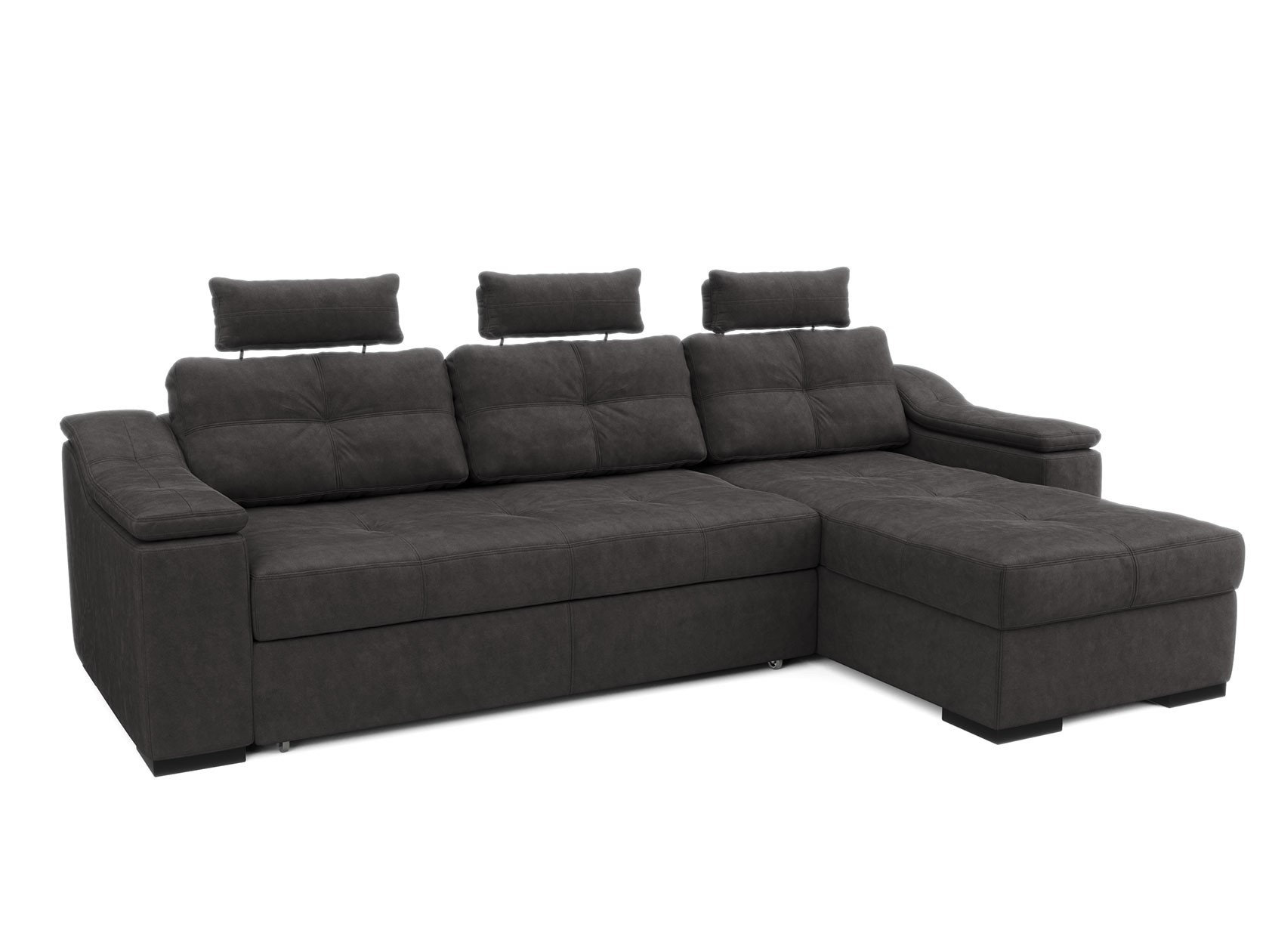 Угловой диван  Триумф Речная галька, иск. замша