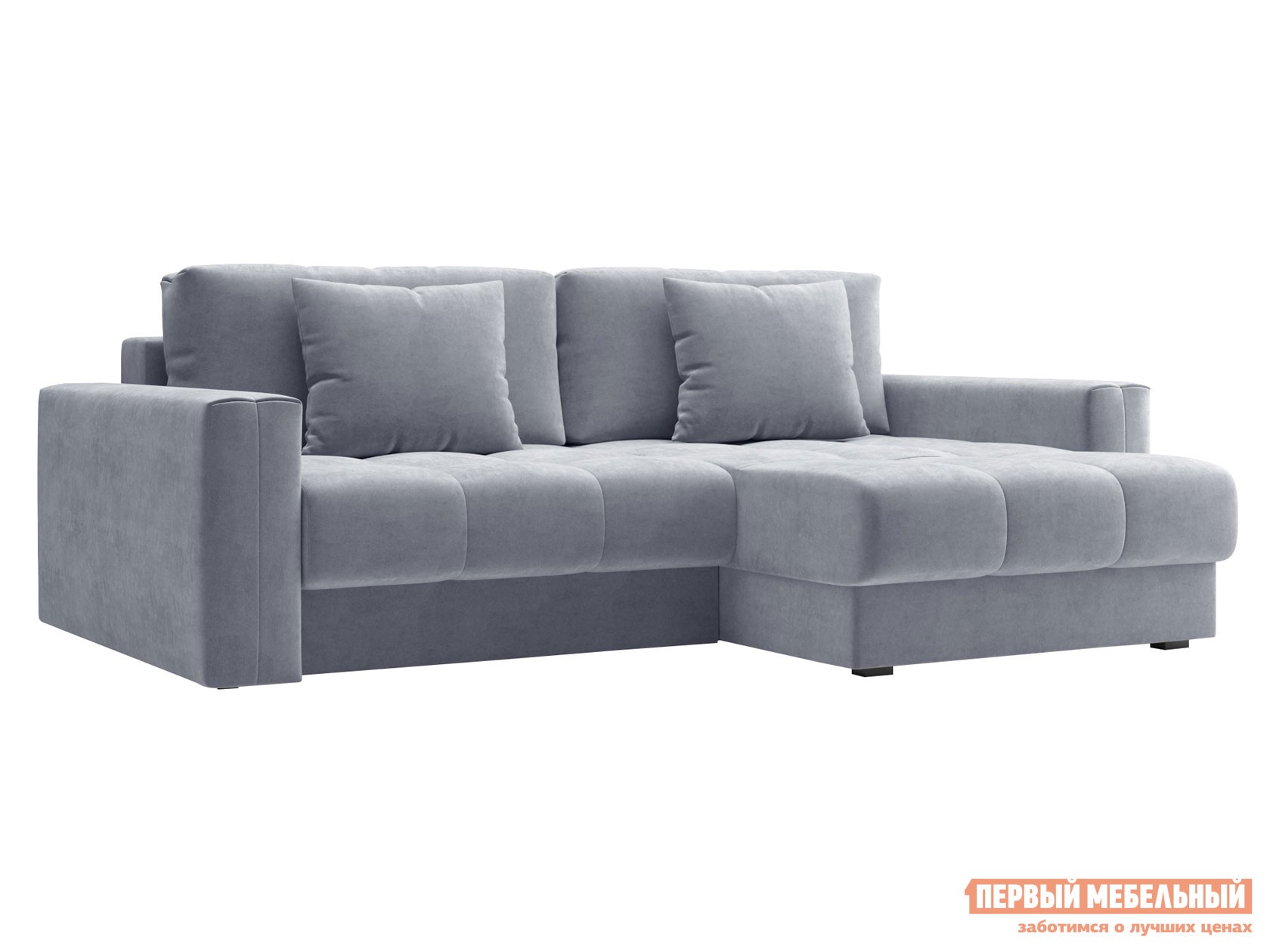 Угловой диван  Клермон Серый, велюр