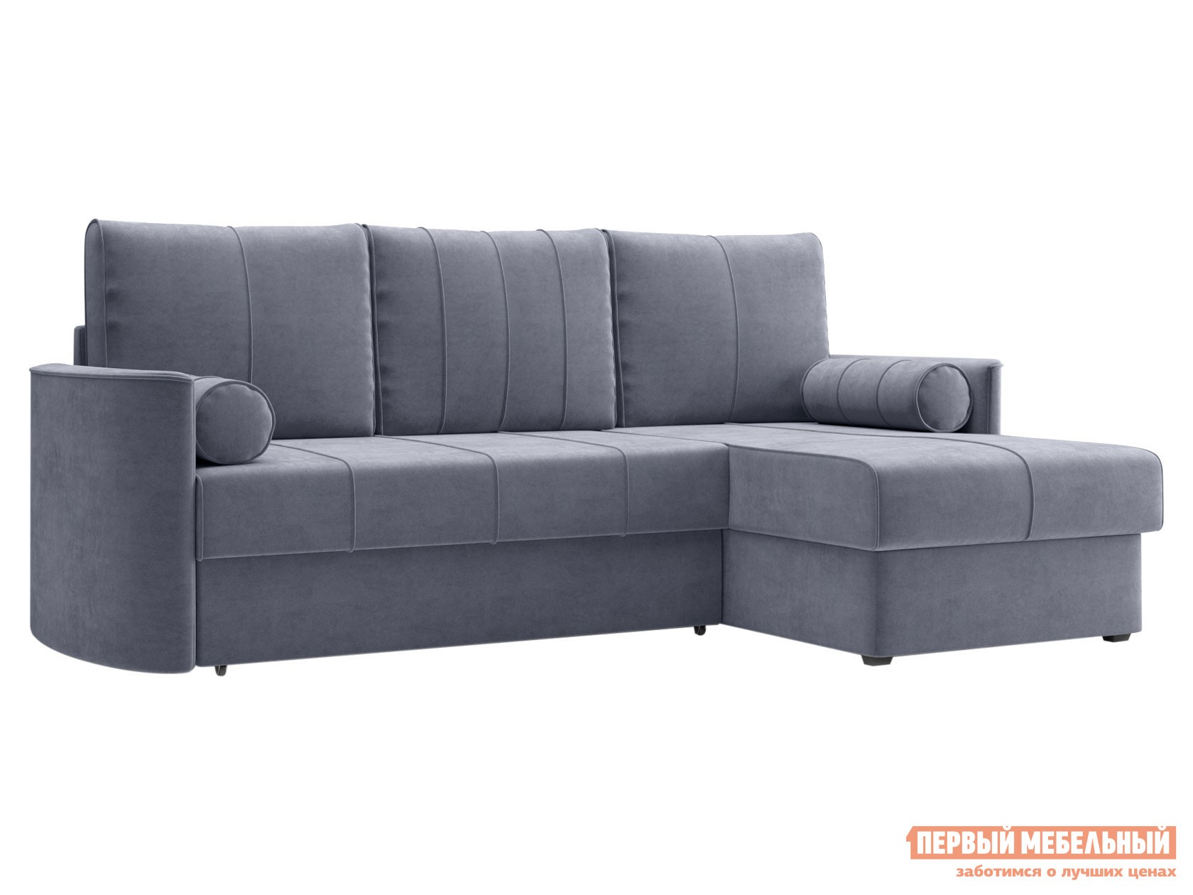 Угловой диван  Айви Темно-серый, велюр, Независимый пружинный блок