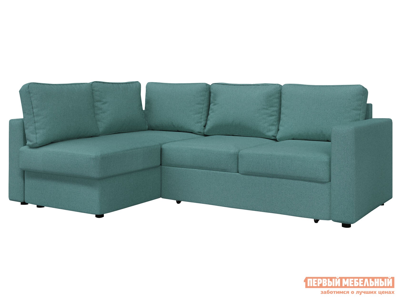 Угловой диван  Катрин Морской бриз, рогожка, Левая