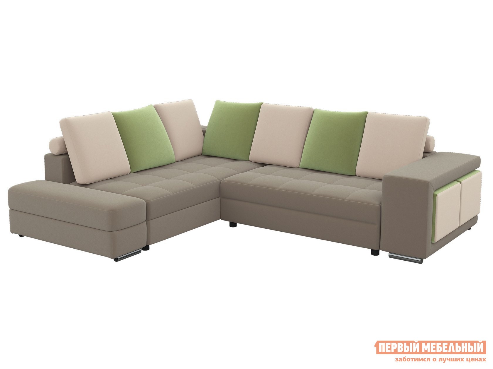 Угловой диван  Диван Верона Карамель, велюр, Левая