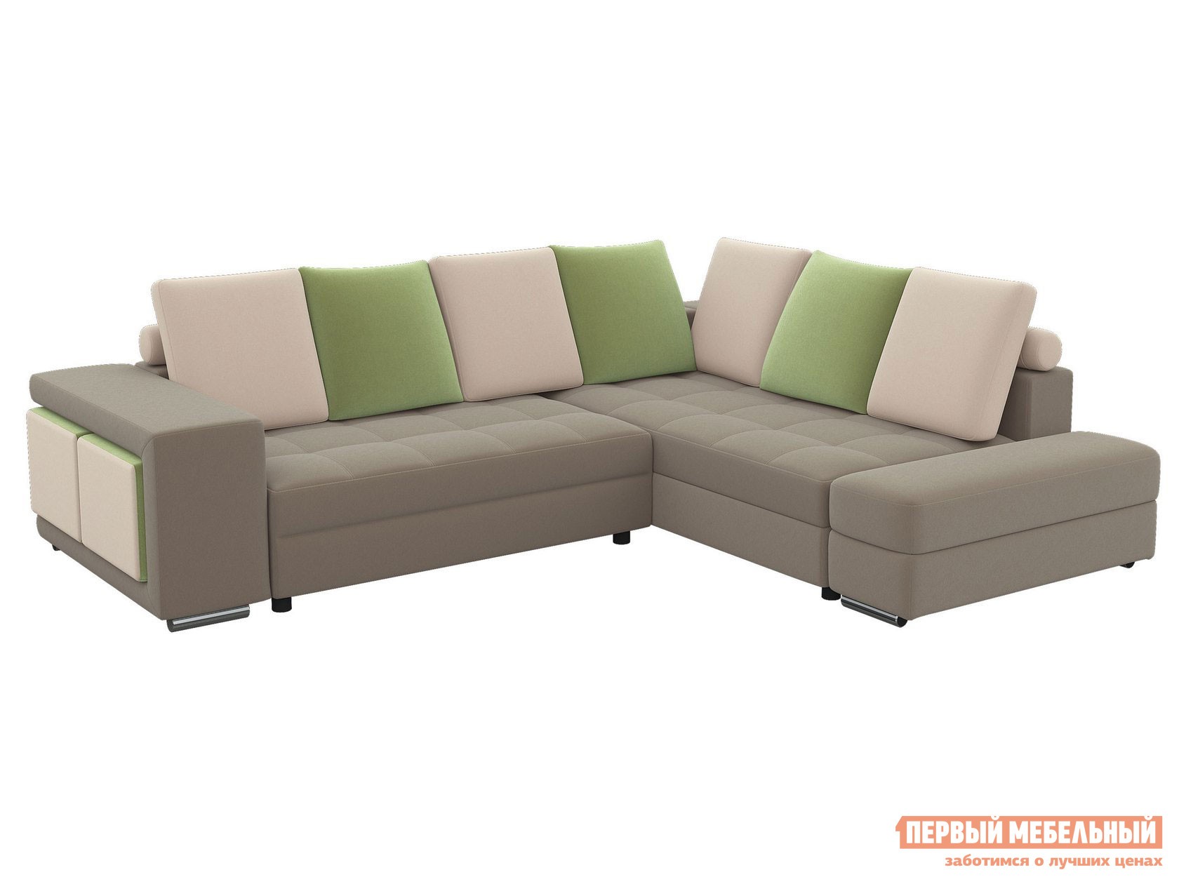 Угловой диван  Диван Верона Карамель, велюр, Правая