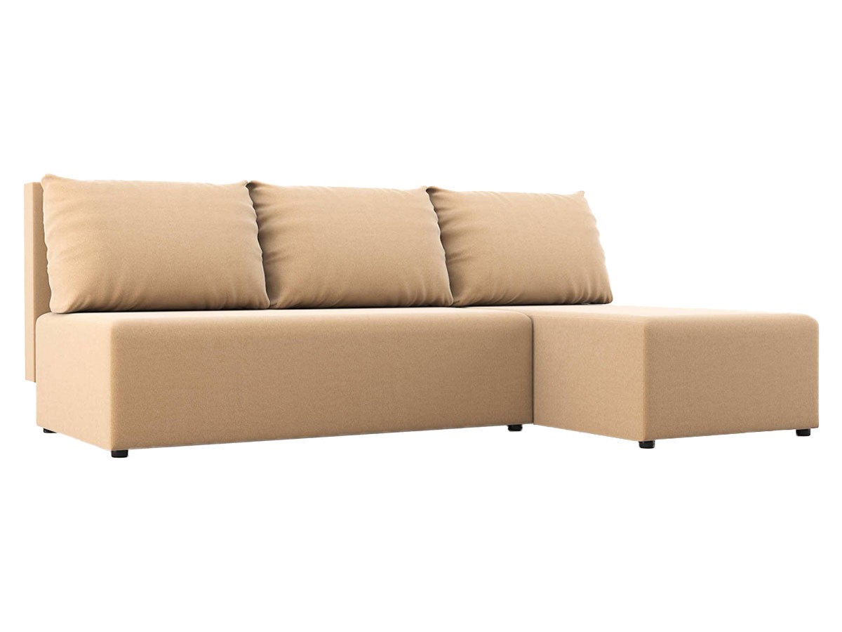 Угловой диван  Комо Бежевый, искусственная замша