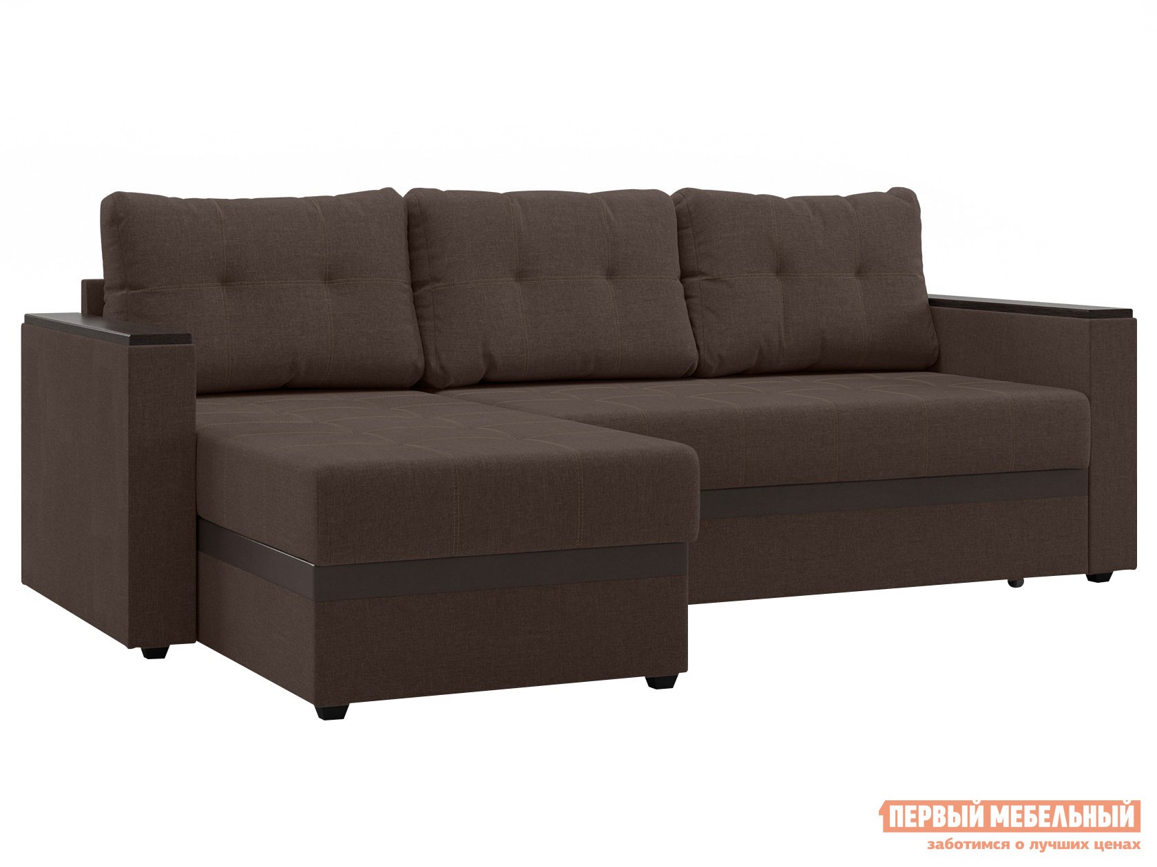 Угловой диван  Атлантик Коричневый, рогожка