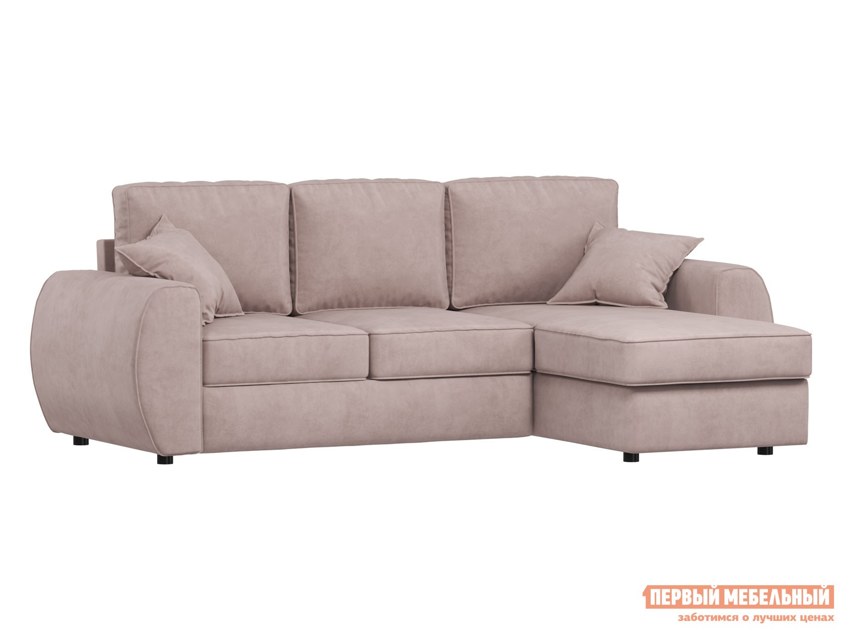 Угловой диван  Валери Розовый, велюр
