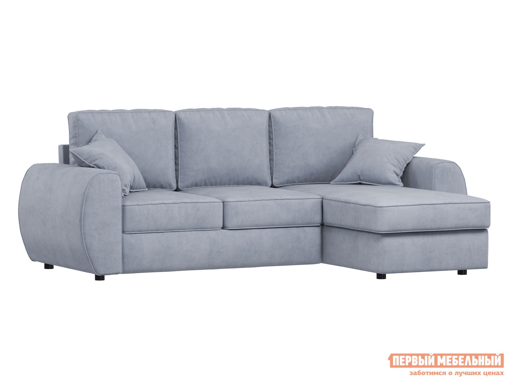 Угловой диван  Валери Серый, велюр