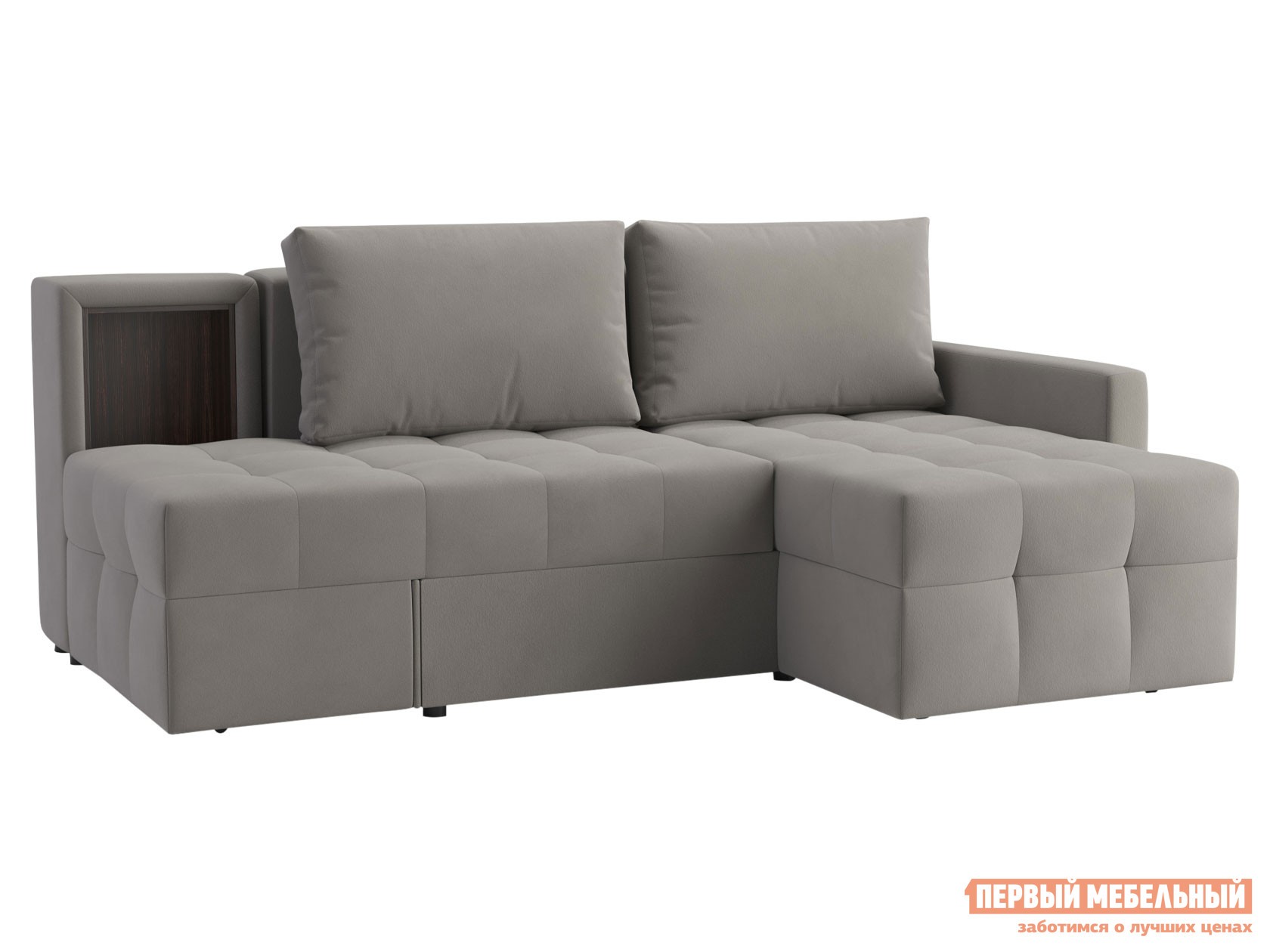 Угловой диван  Кельн Серый, велюр, Правая
