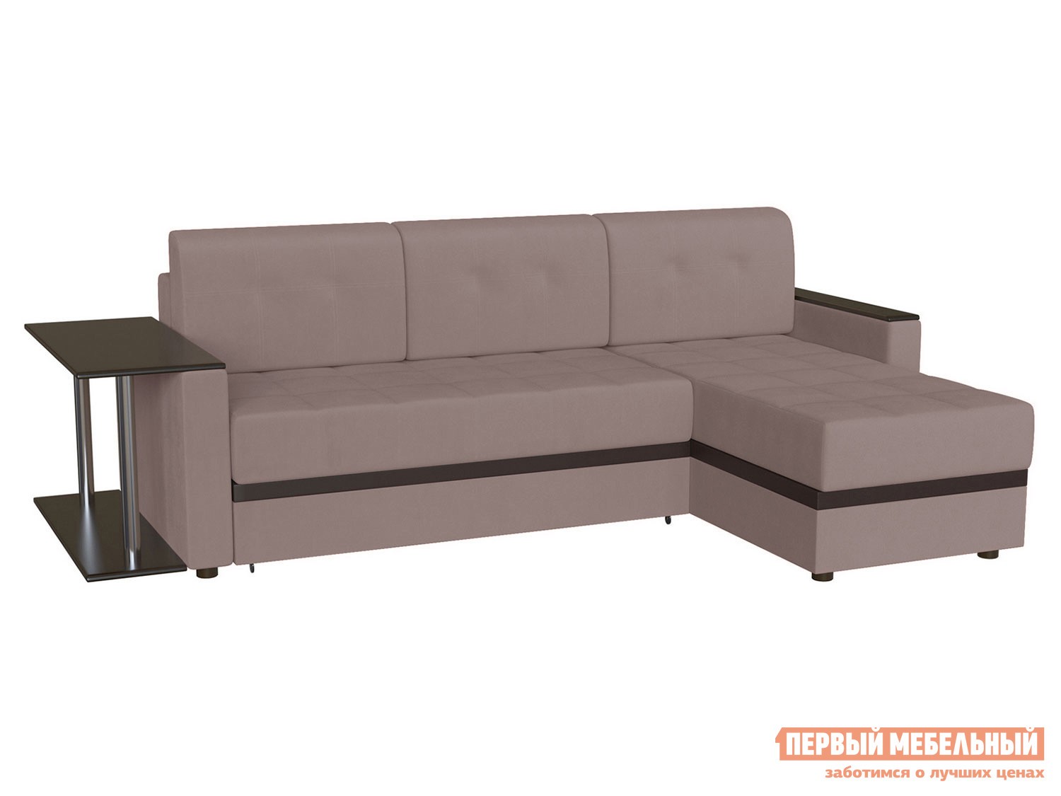 Угловой диван  Атланта Пралине, велюр