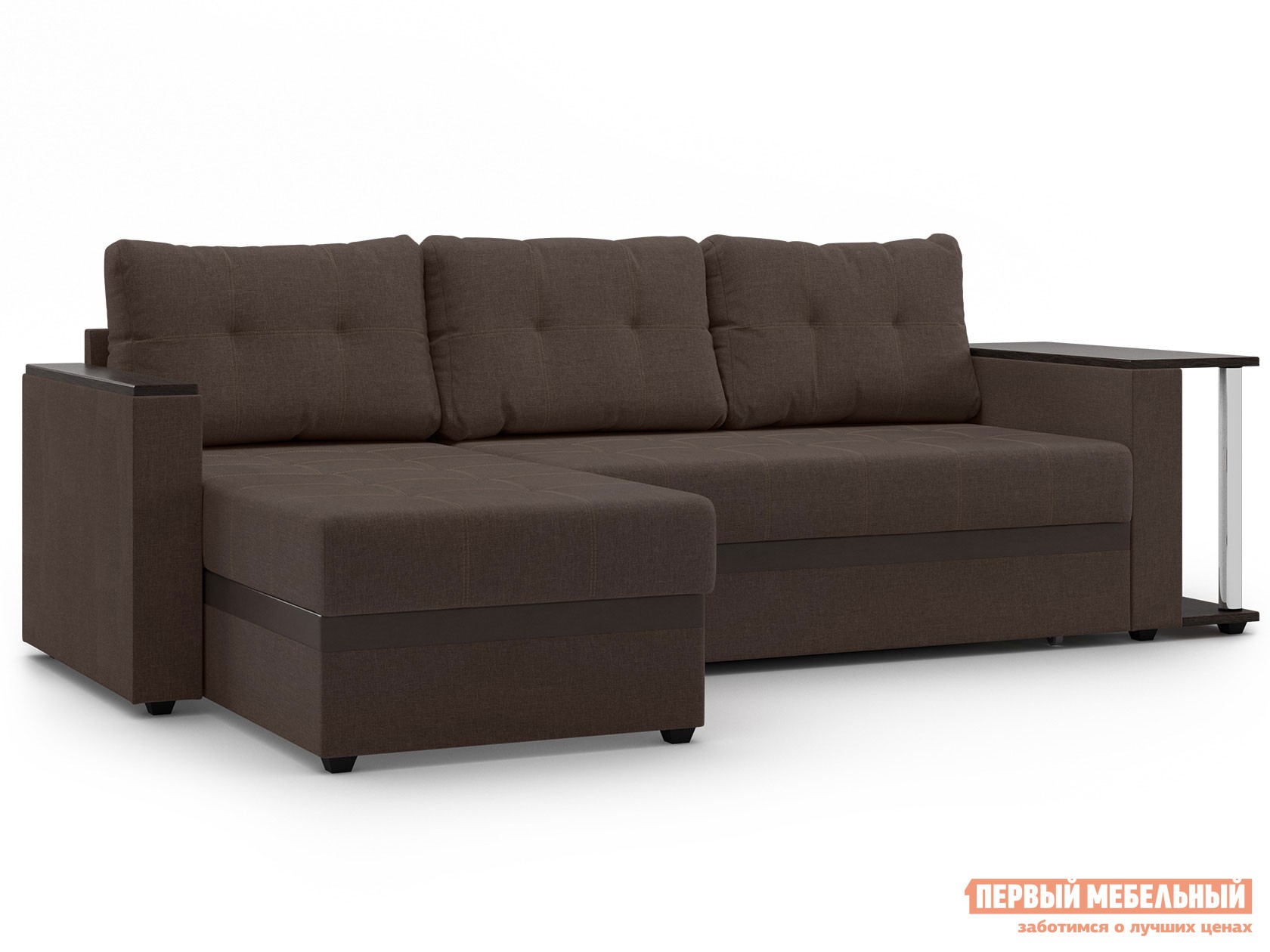 Угловой диван  Атланта Коричневый, рогожка