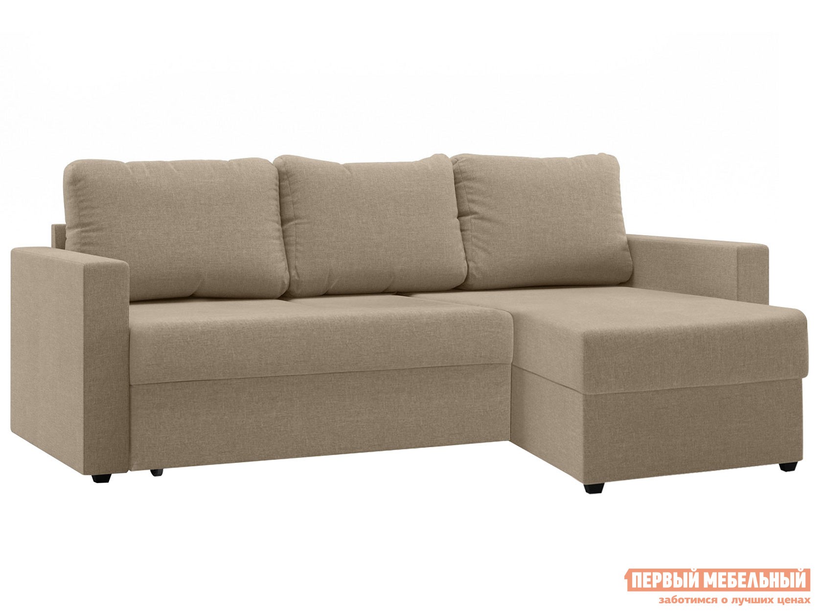 Угловой диван  Фишер Песочный, рогожка