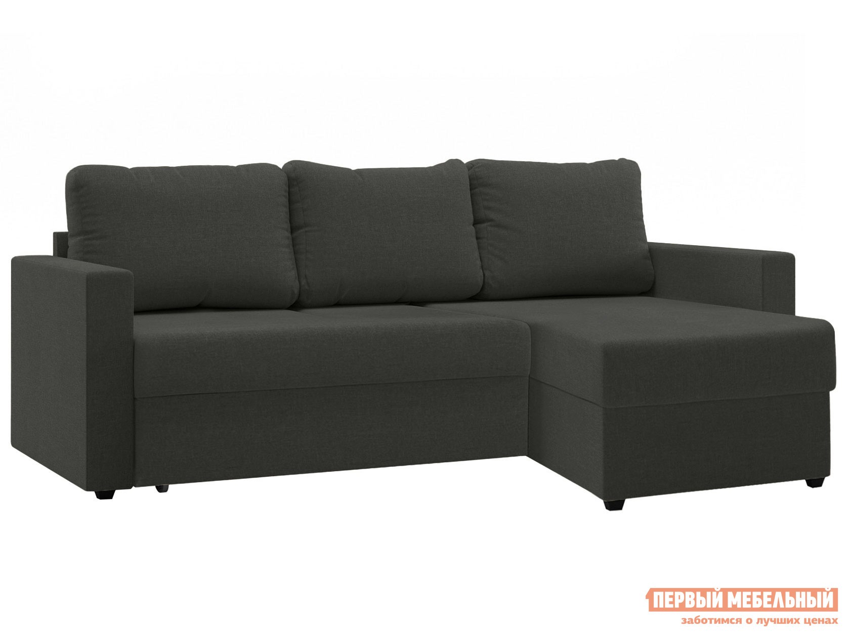 Угловой диван  Фишер Серый, рогожка