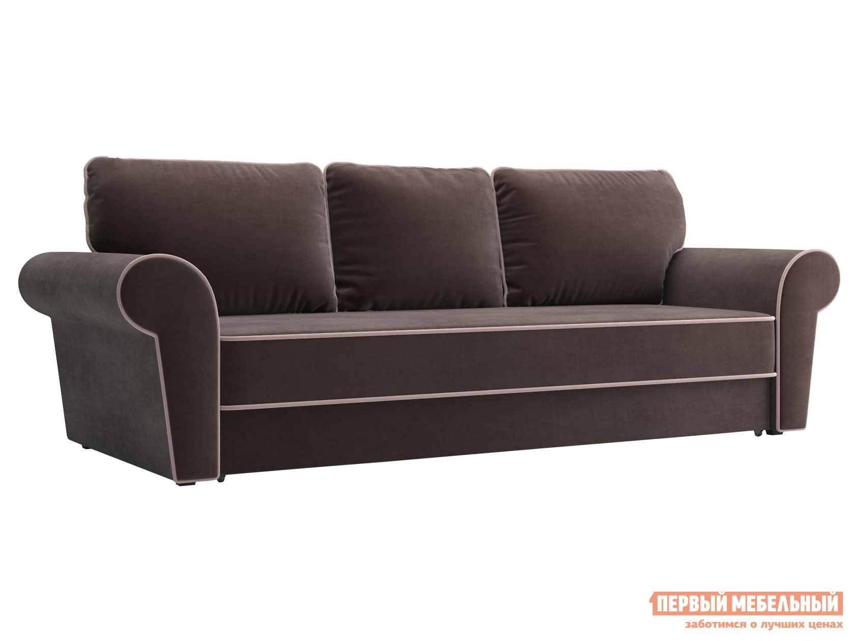 Прямой диван  Техас Коричневый, велюр