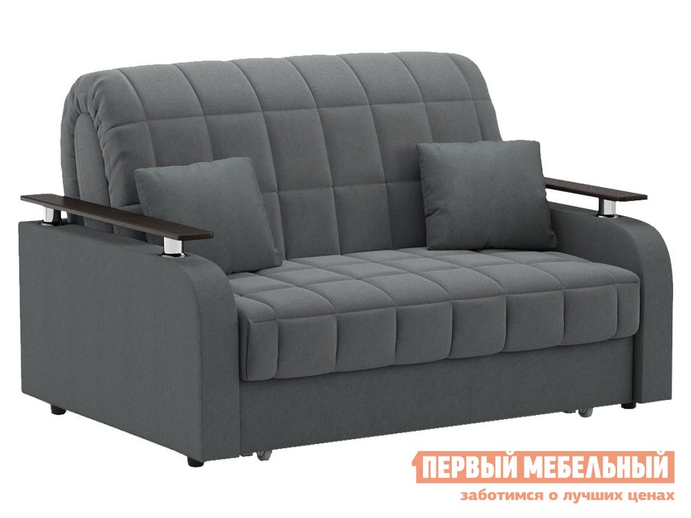 Прямой диван  Франческо 120х200 см, Независимый пружинный блок, Серый, велюр, С ящиком