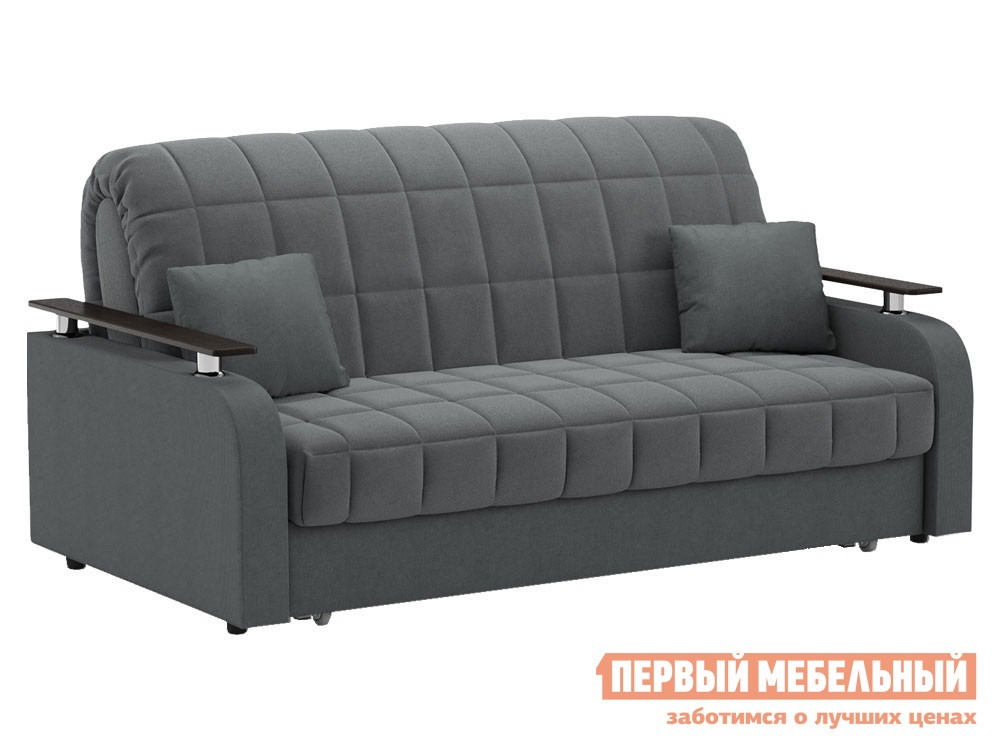 Прямой диван  Франческо Серый, велюр, 160х200 см, Пенополиуретан, Без ящика