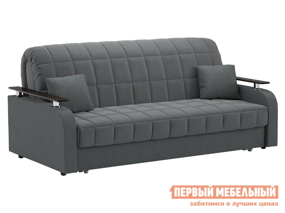 Прямой диван  Франческо Серый, велюр, 180х200 см, Независимый пружинный блок, Без ящика