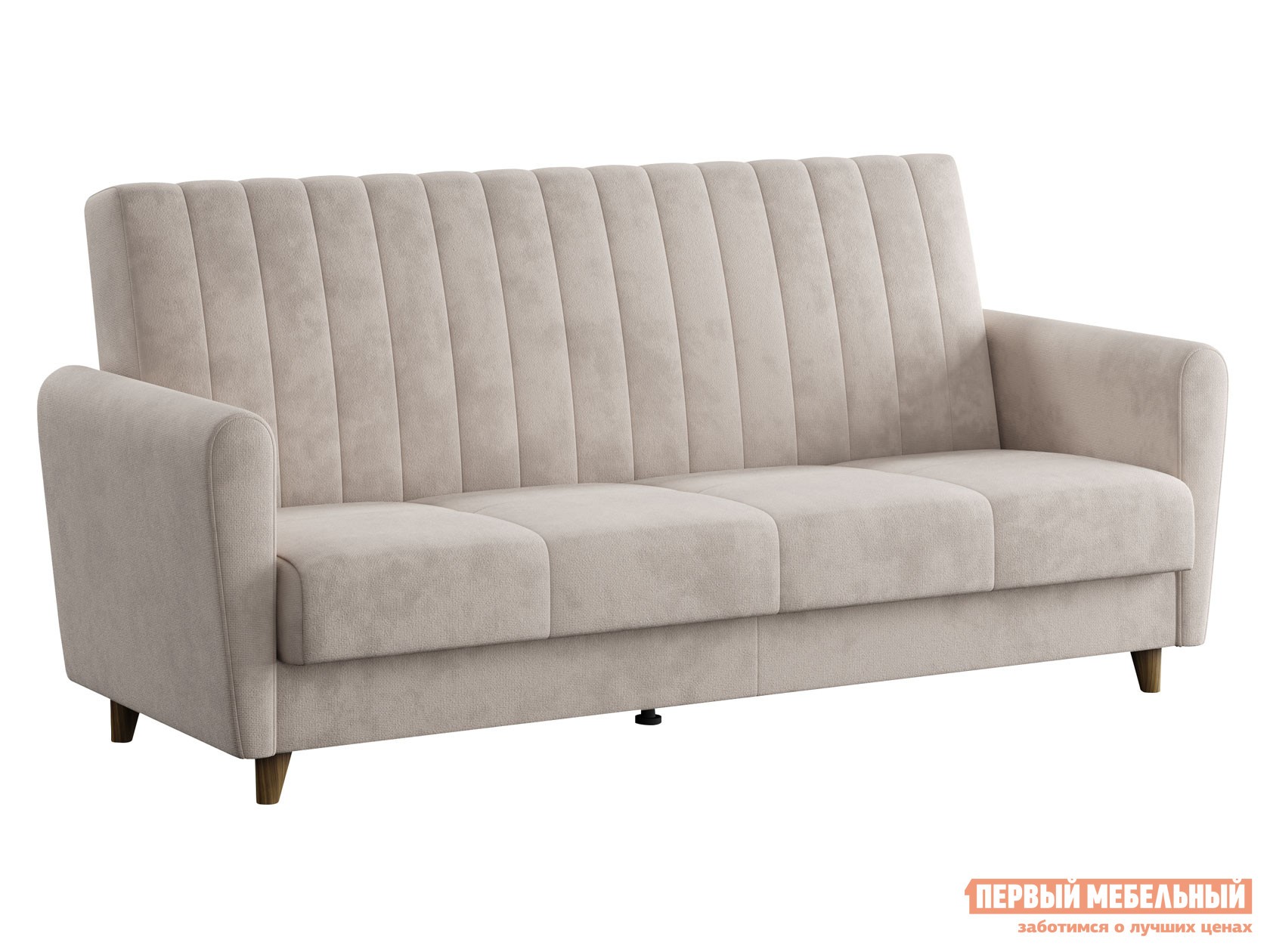 Прямой диван  Синди Бежевый, велюр