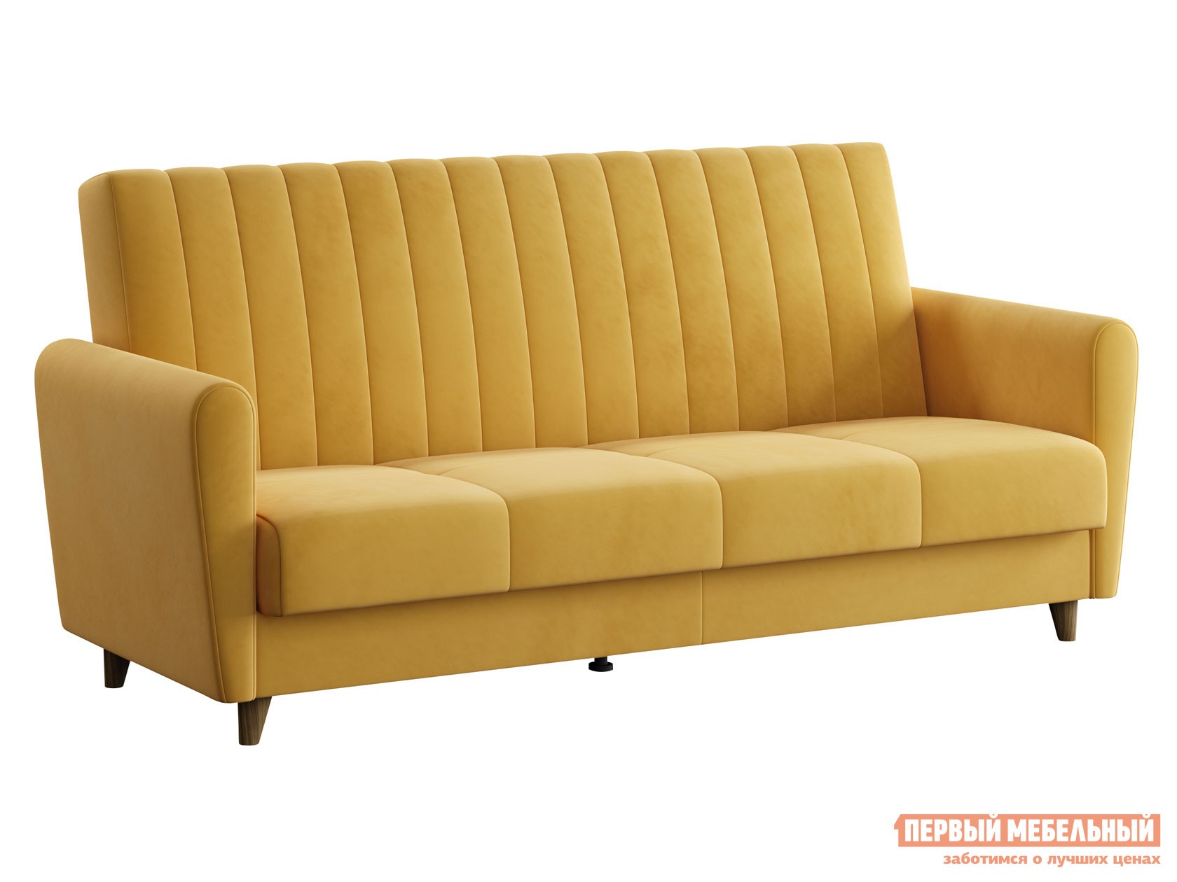 Прямой диван  Синди Желтый, велюр