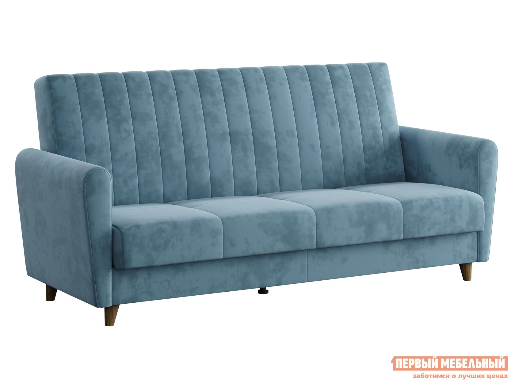 Прямой диван  Синди Синий, велюр