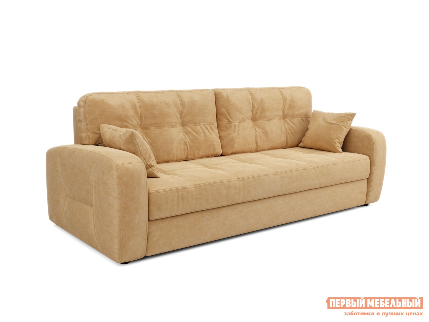 Прямой диван  Сильва Бежевый, иск. замша