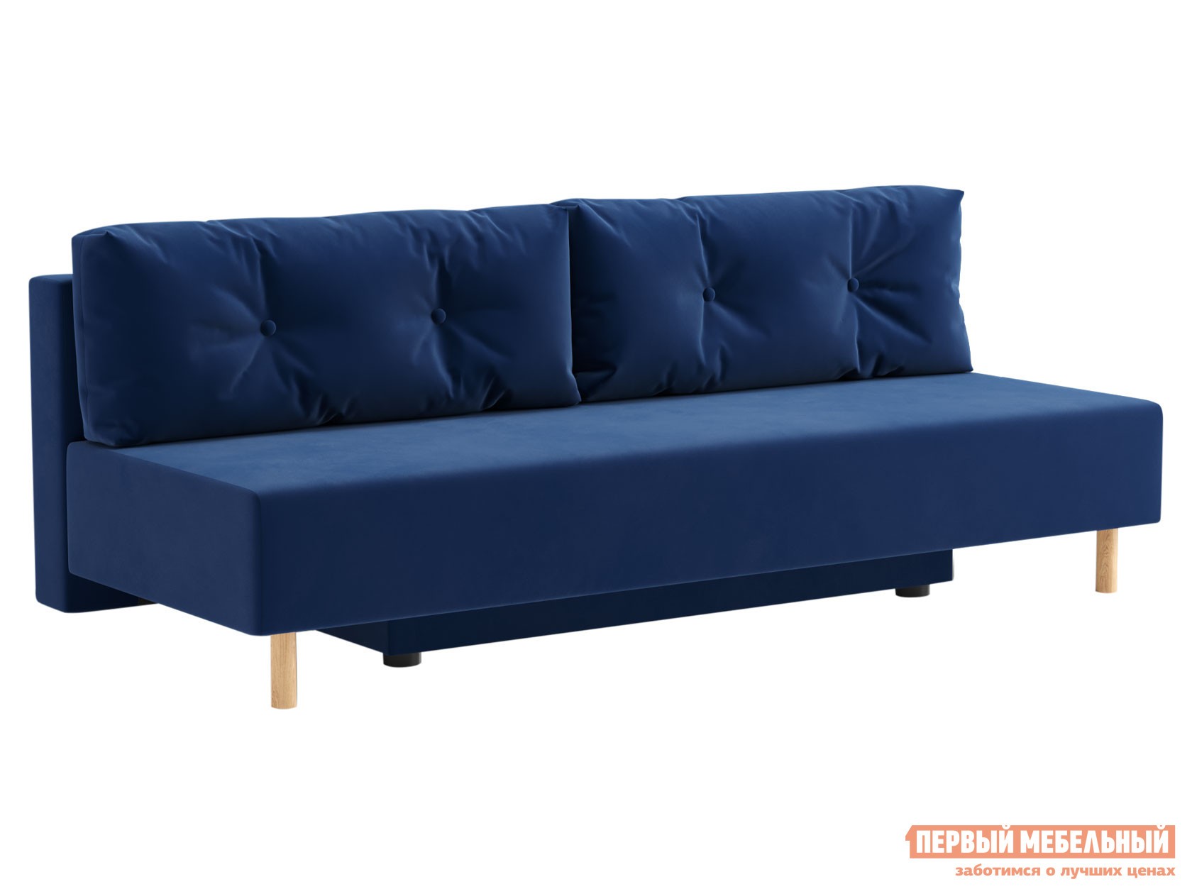 Прямой диван  Эмми Синий, велюр