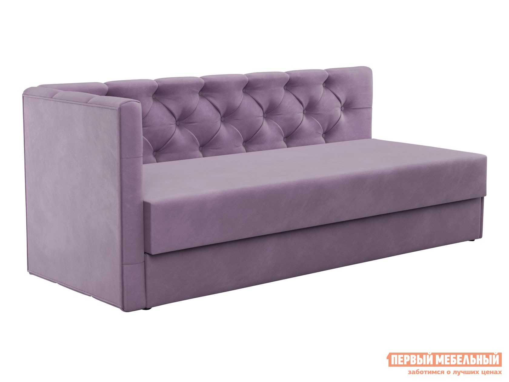 Прямой диван  Веста Лиловый, велюр