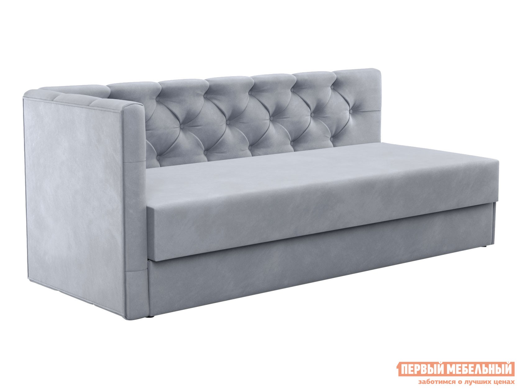 Прямой диван  Веста Серый, велюр