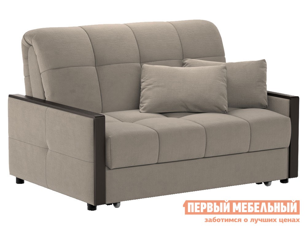 Прямой диван  Андреа Коричневый, велюр, 120х200 см, Пенополиуретан, С ящиком