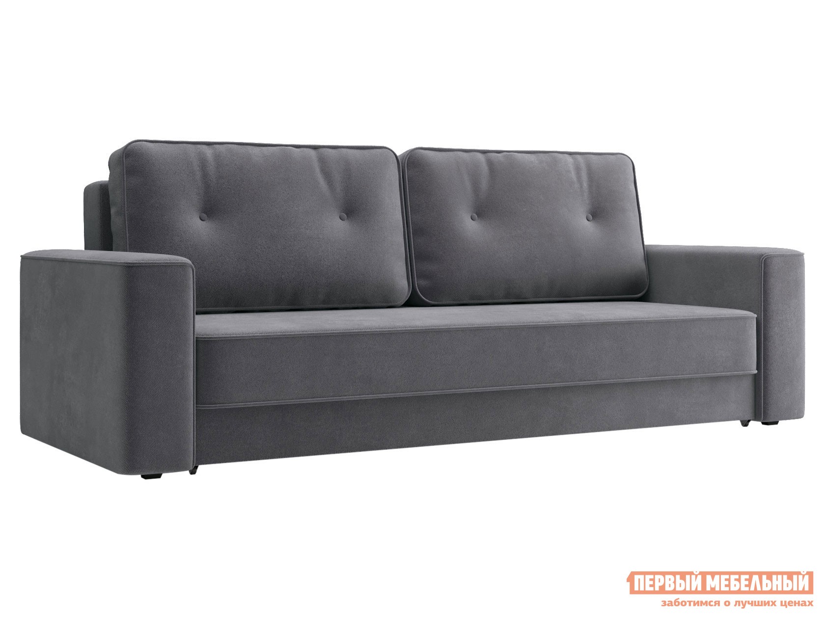 Прямой диван  Бристоль Серый, велюр