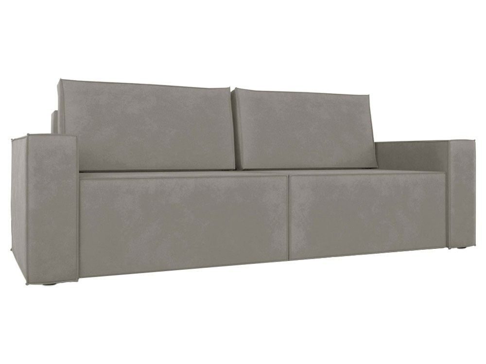 Прямой диван  Лофт Светло-серый, велюр