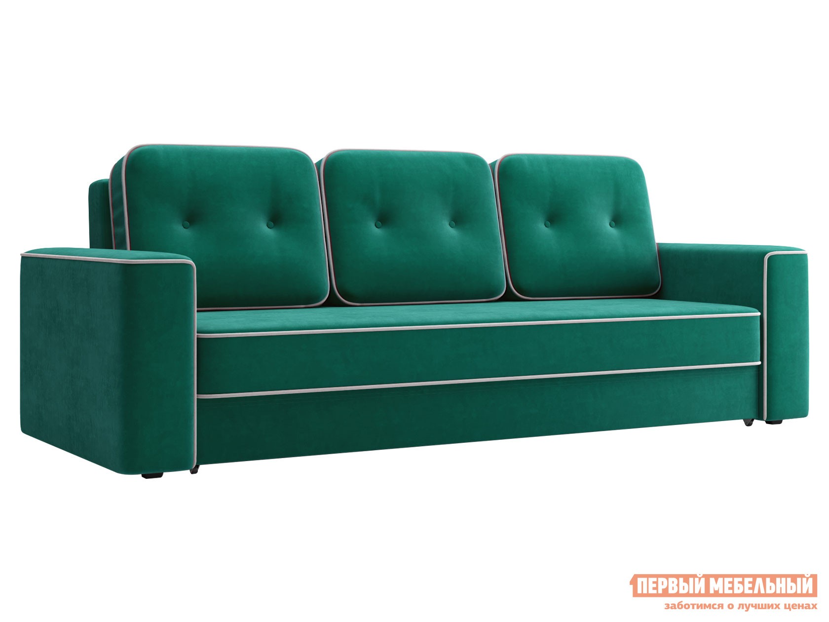 Прямой диван  Бристоль НПБ Зеленый, велюр