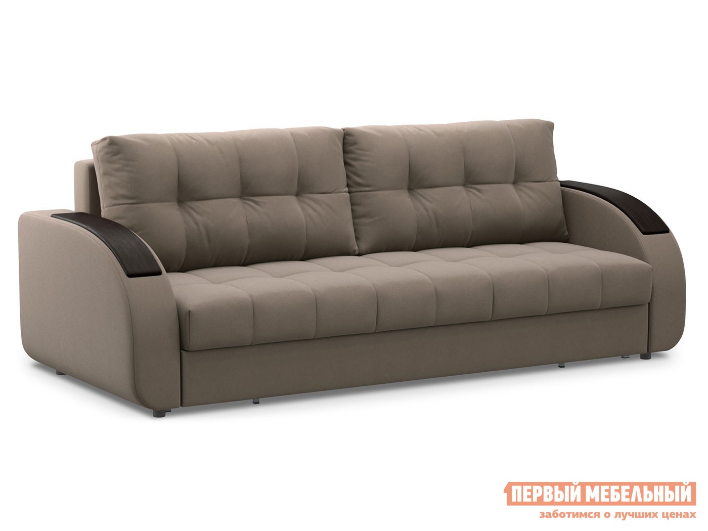Прямой диван  Долар Латте, велюр , Независимый пружинный блок
